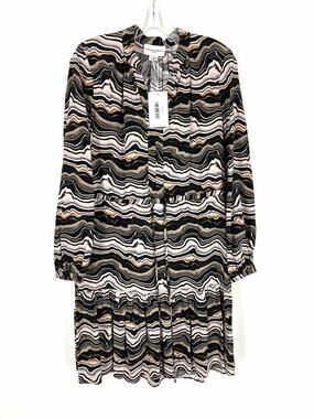 Charlotte Brody Size S Bk/Wh/Br Marbled Tiered NEW Designer Dress